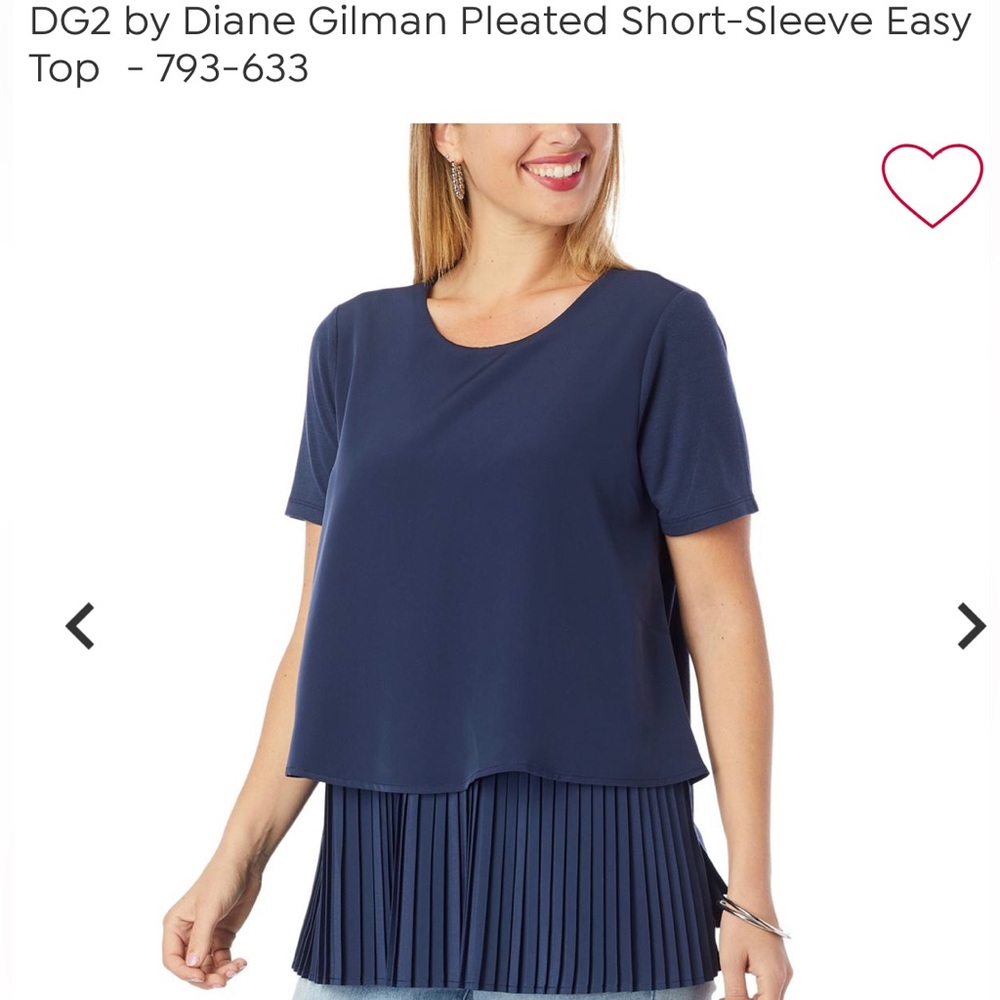 DG2 by Diane Gilman Pleated Short-Sleeve Easy Top